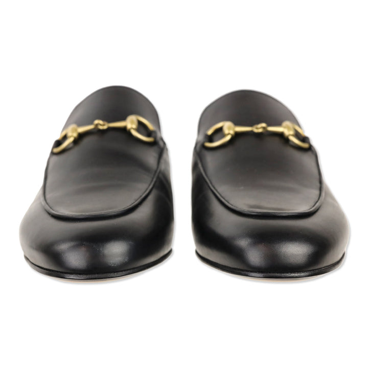 Gucci Black Leather Princetown Horsebit Slipper Mule