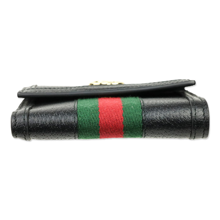 Gucci Black Leather Web Ophidia French Wallet