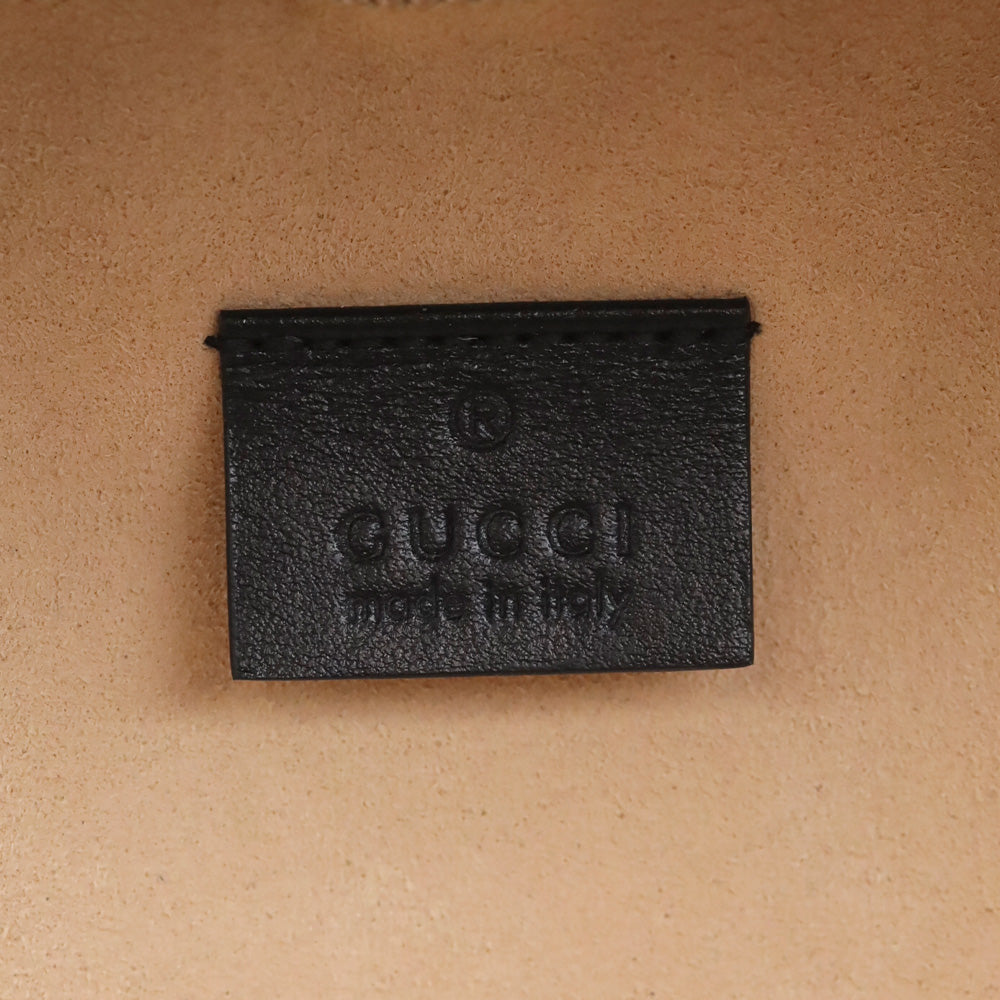 Gucci Black Matelassé Leather Mini GG Marmont Vanity Backpack