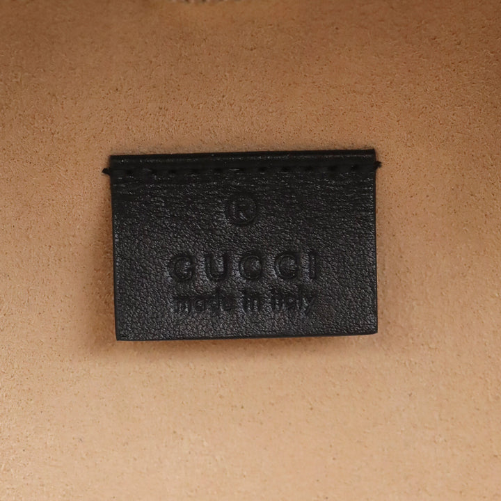 Gucci Black Matelassé Leather Mini GG Marmont Vanity Backpack