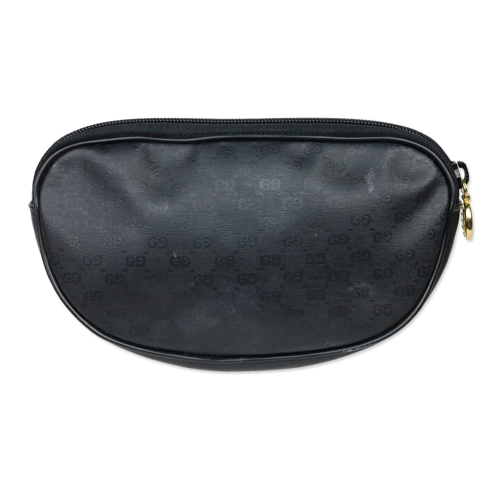 Gucci Black Microguccissima Canvas Zip Pouch