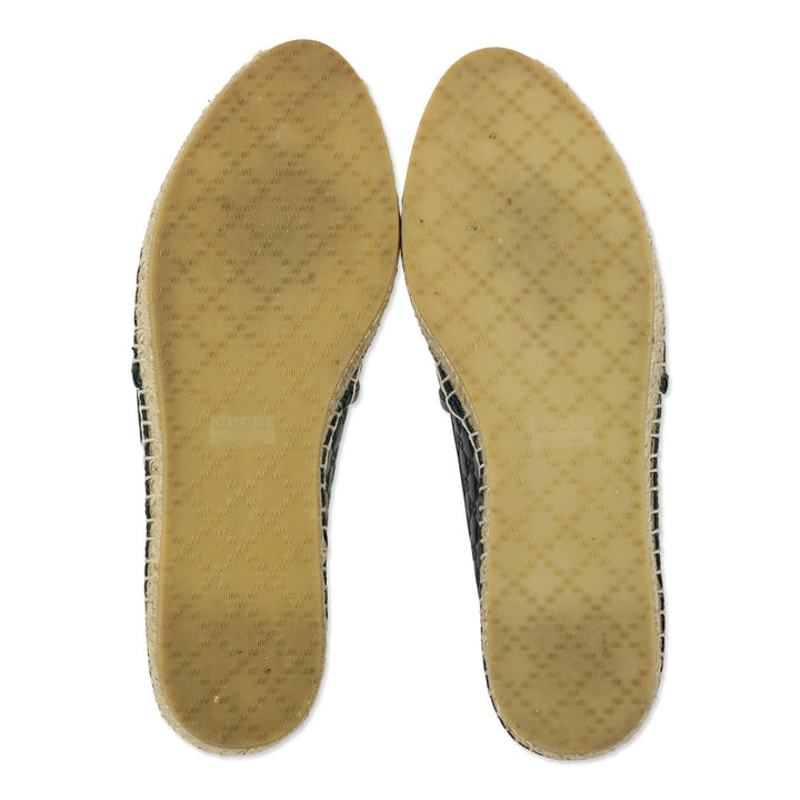 Gucci Black Microguccissima Signature Embossed Espadrilles