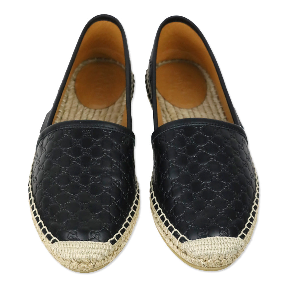 Gucci Black Microguccissima Signature Embossed Espadrilles
