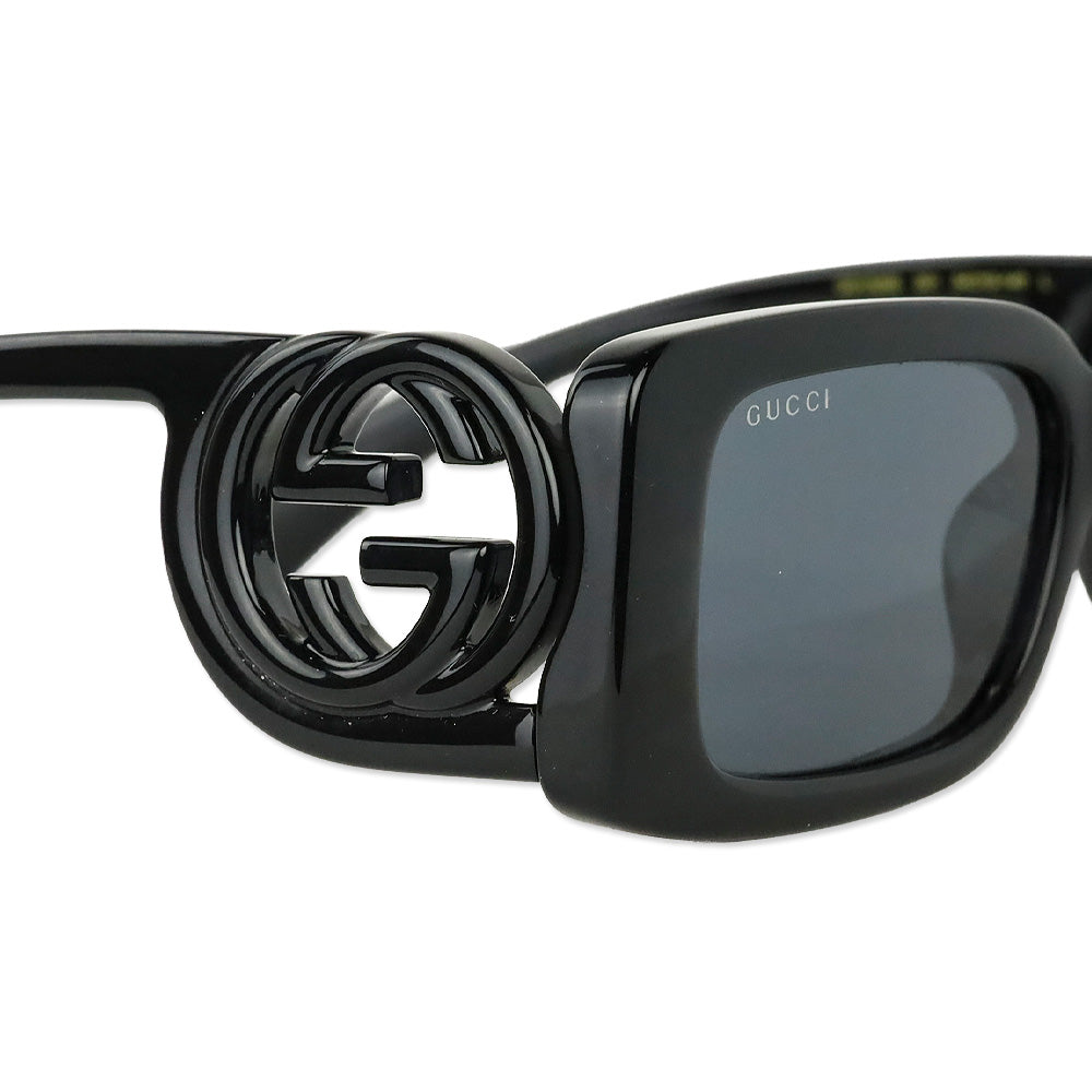 Gucci Black Monochrome GG Rectangle Sunglasses
