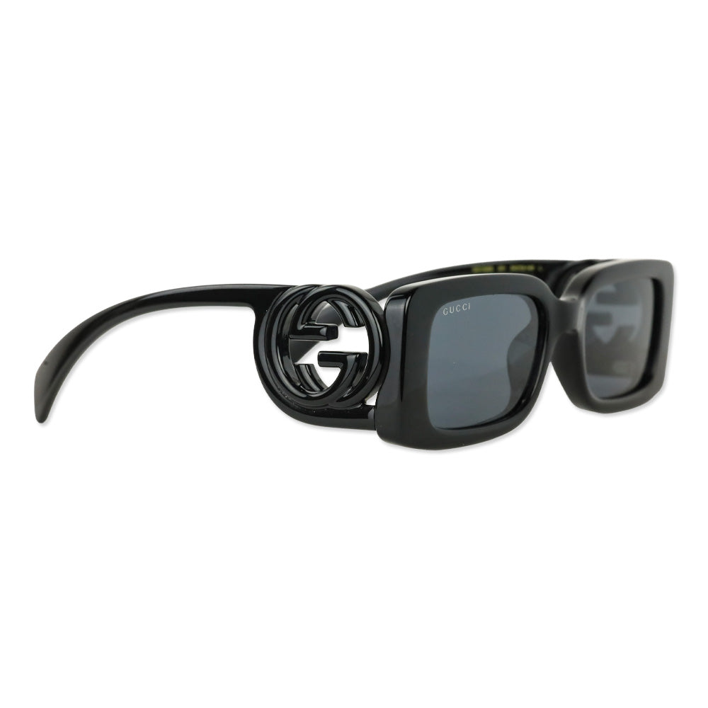 Gucci Black Monochrome GG Rectangle Sunglasses