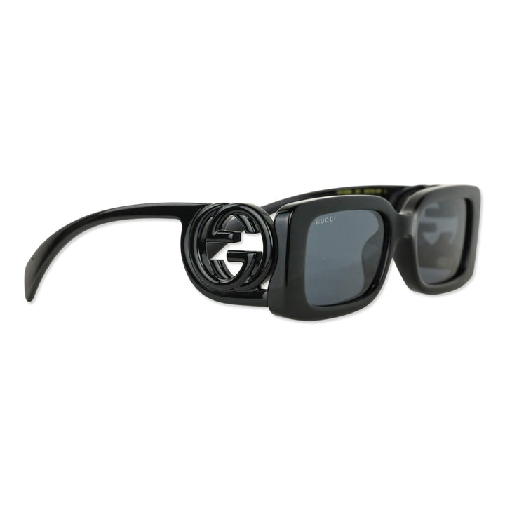 Gucci Black Monochrome GG Rectangle Sunglasses