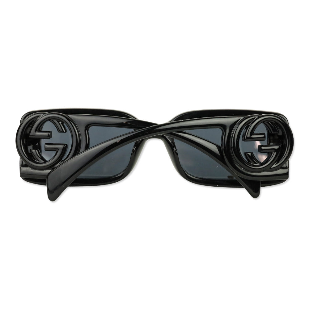 Gucci Black Monochrome GG Rectangle Sunglasses