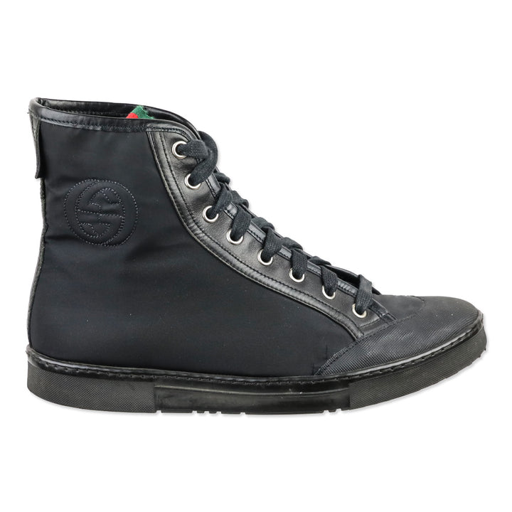 Gucci Black Nylon GG High-Top Sneakers