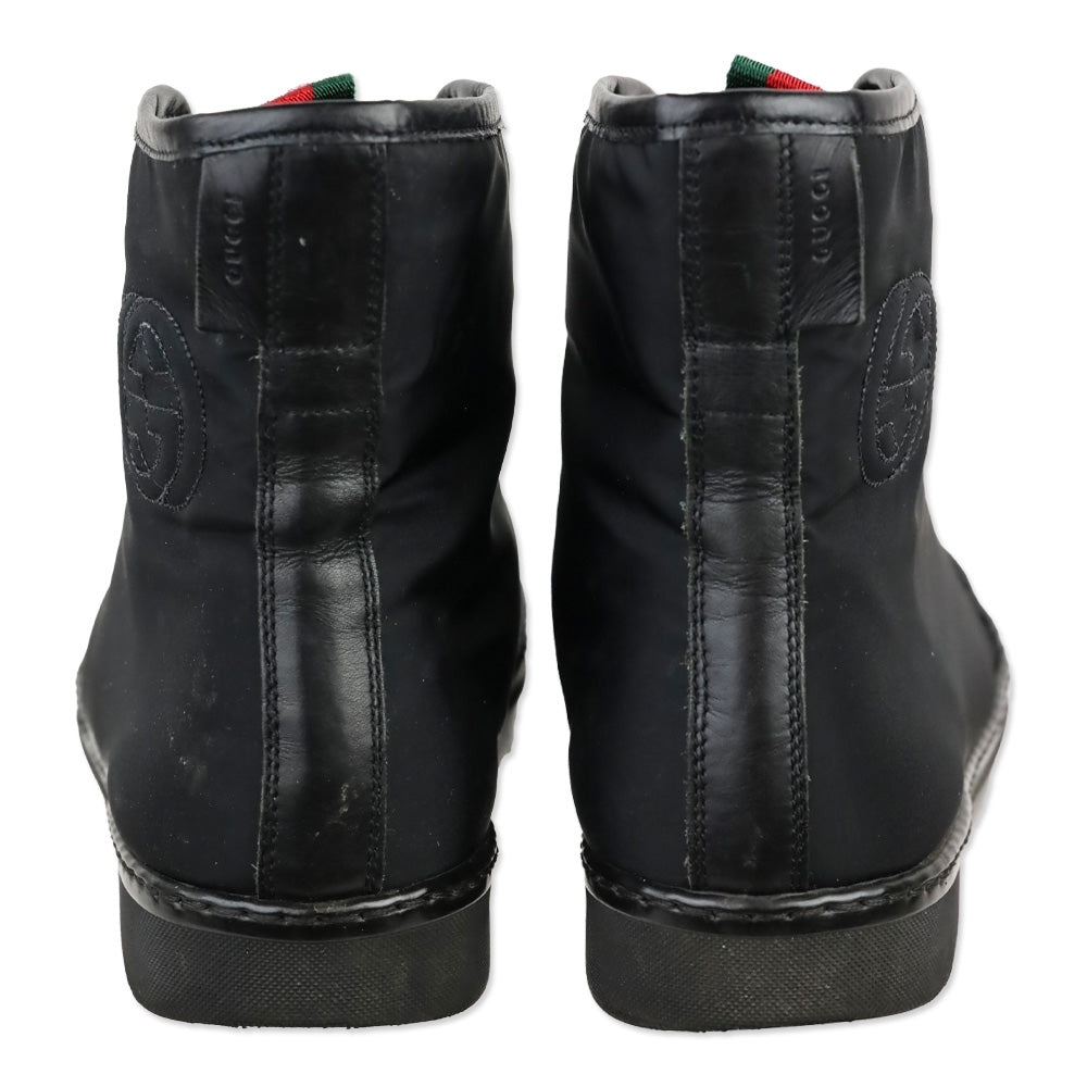 Gucci Black Nylon GG High-Top Sneakers