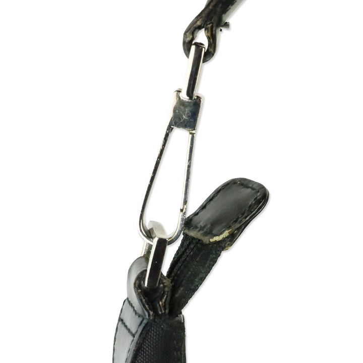 Gucci Black Nylon Leather Trim Hobo Bag