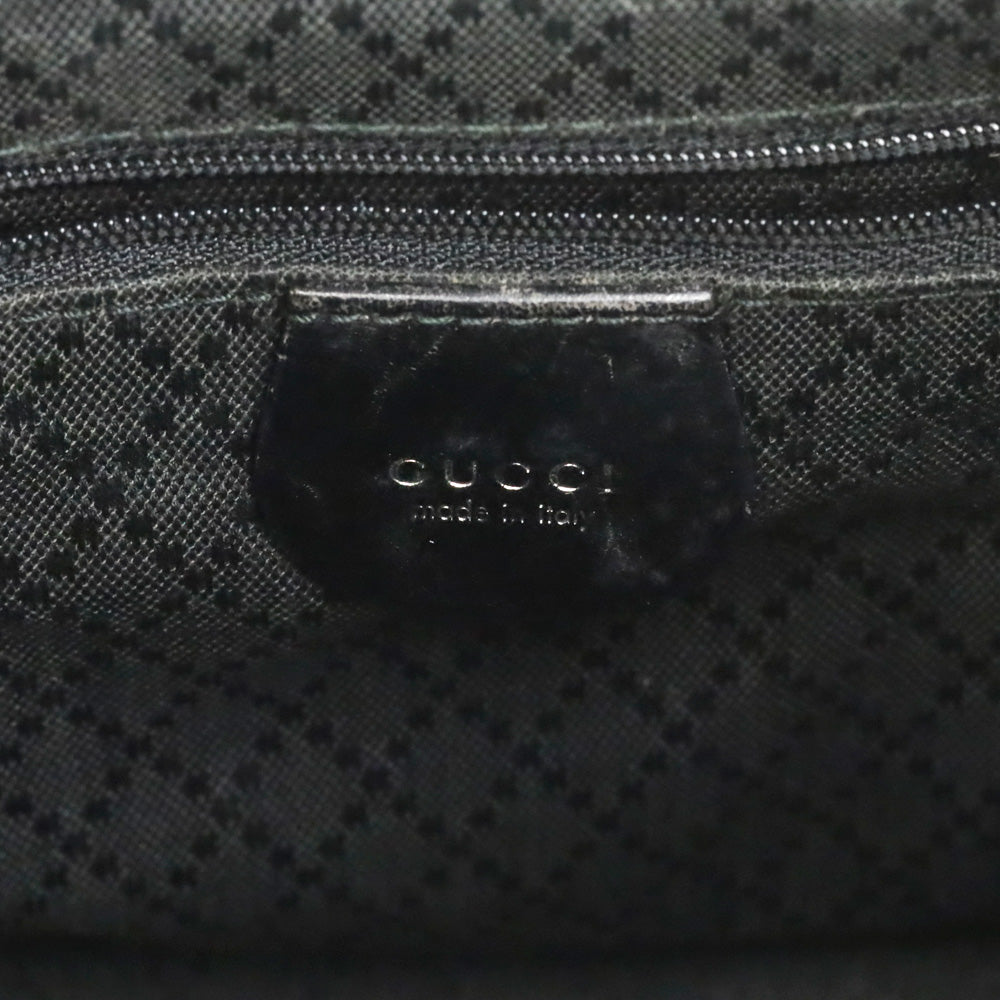 Gucci Black Nylon Leather Trim Hobo Bag