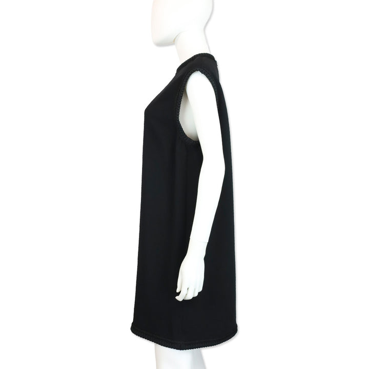 Gucci Black Passementerie Trim Sleeveless Midi Dress