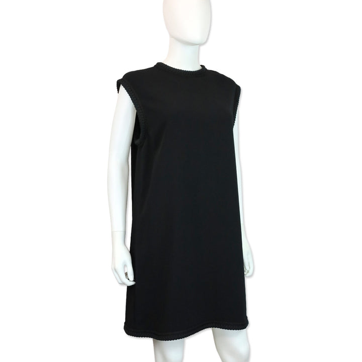 Gucci Black Passementerie Trim Sleeveless Midi Dress