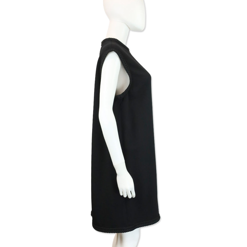 Gucci Black Passementerie Trim Sleeveless Midi Dress