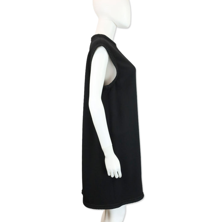 Gucci Black Passementerie Trim Sleeveless Midi Dress