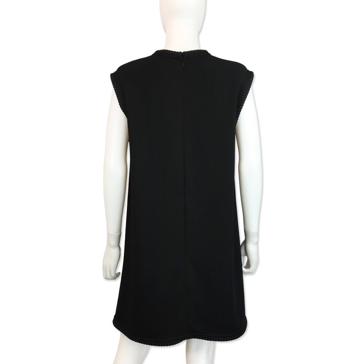 Gucci Black Passementerie Trim Sleeveless Midi Dress