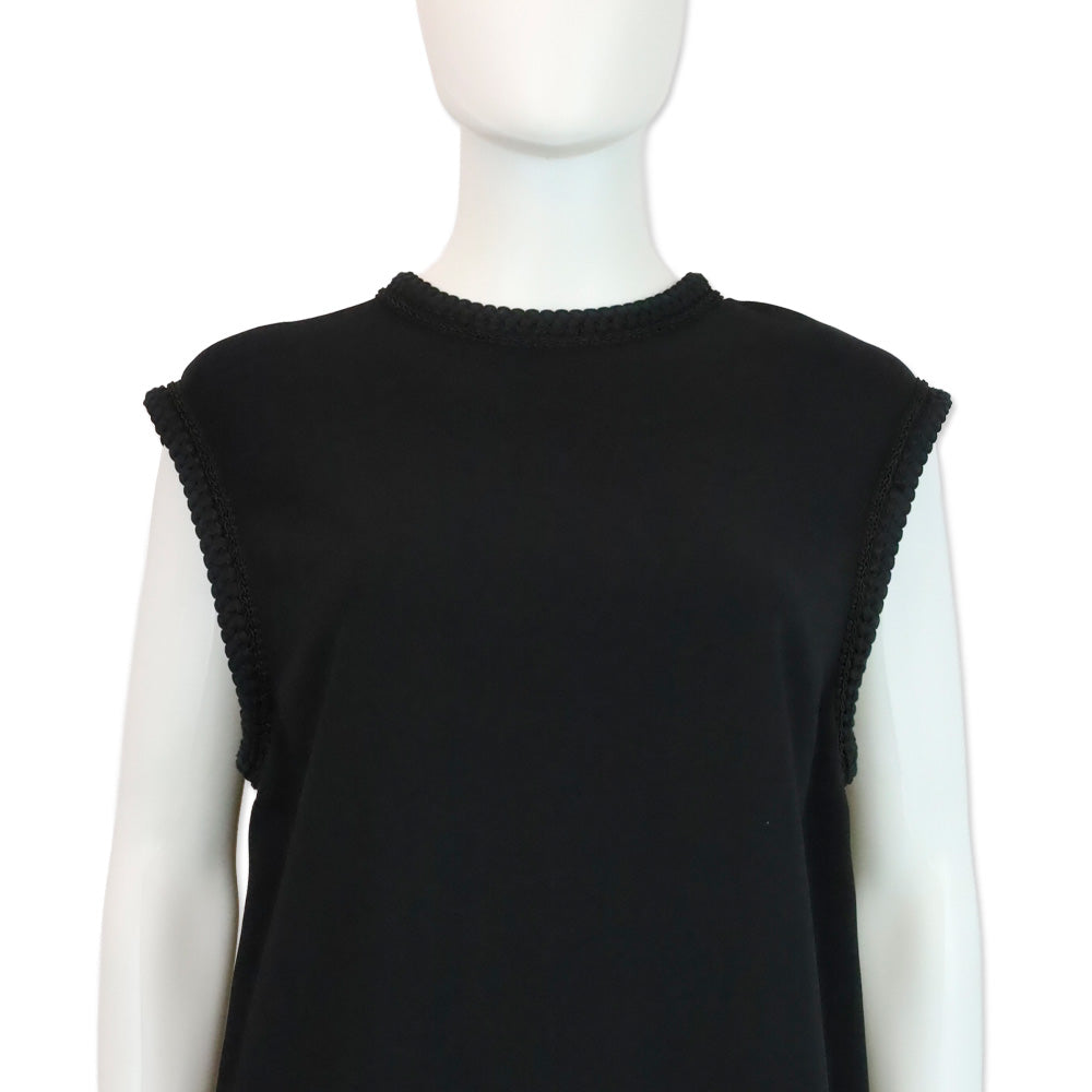 Gucci Black Passementerie Trim Sleeveless Midi Dress