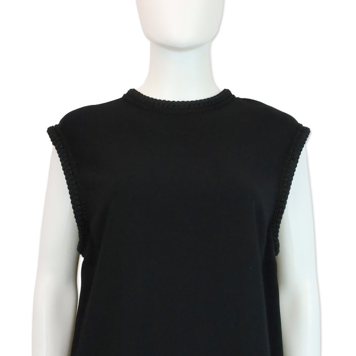 Gucci Black Passementerie Trim Sleeveless Midi Dress
