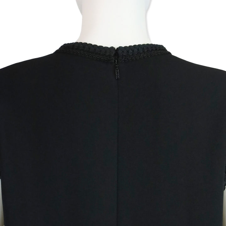 Gucci Black Passementerie Trim Sleeveless Midi Dress