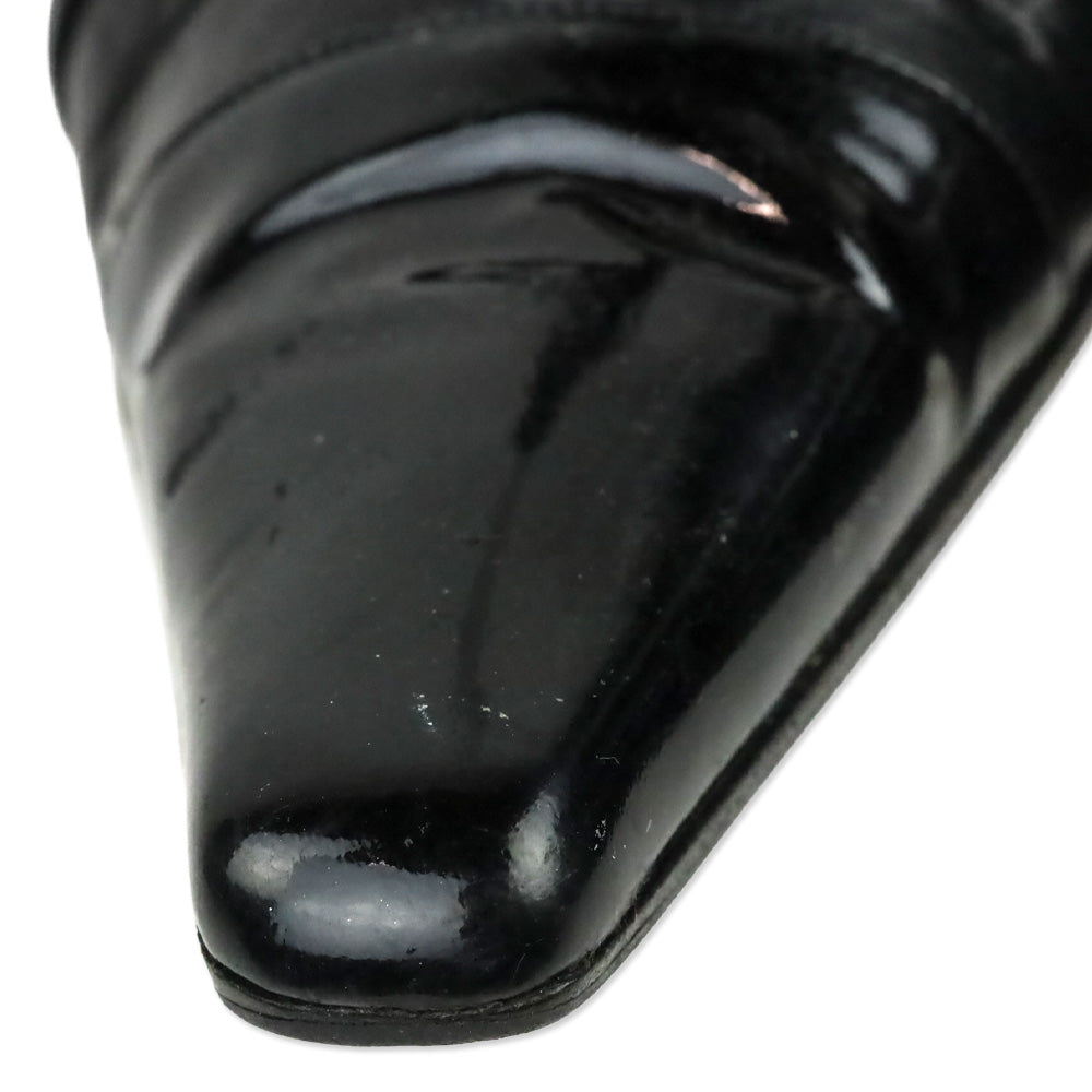 Gucci Black Patent/Leather Strappy Pumps