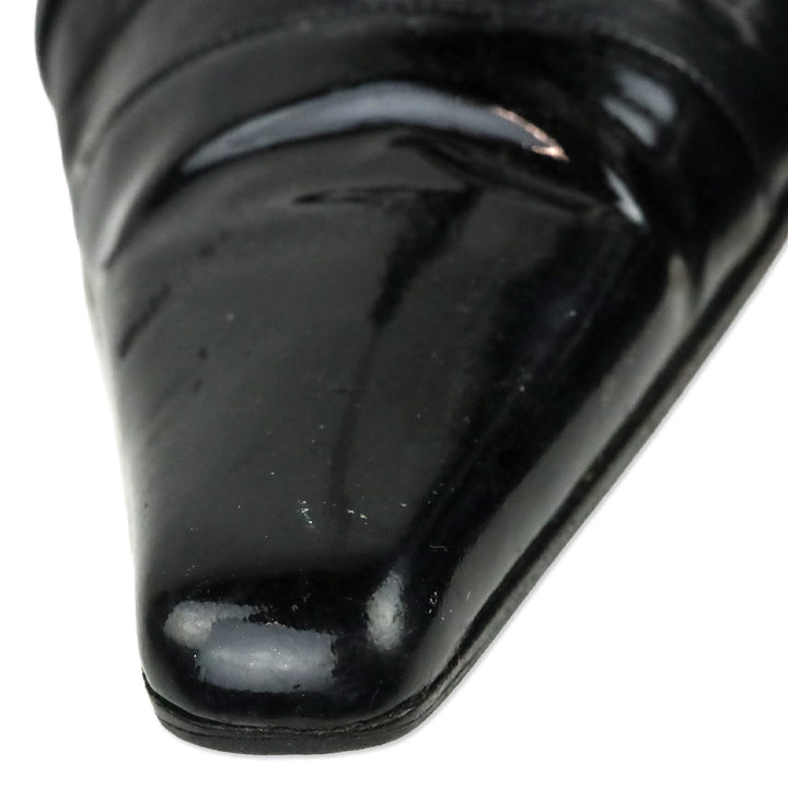 Gucci Black Patent/Leather Strappy Pumps