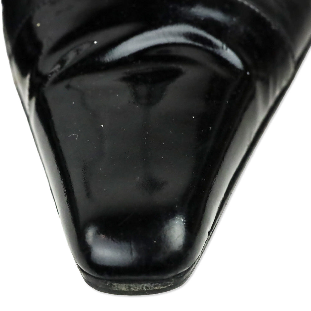 Gucci Black Patent/Leather Strappy Pumps