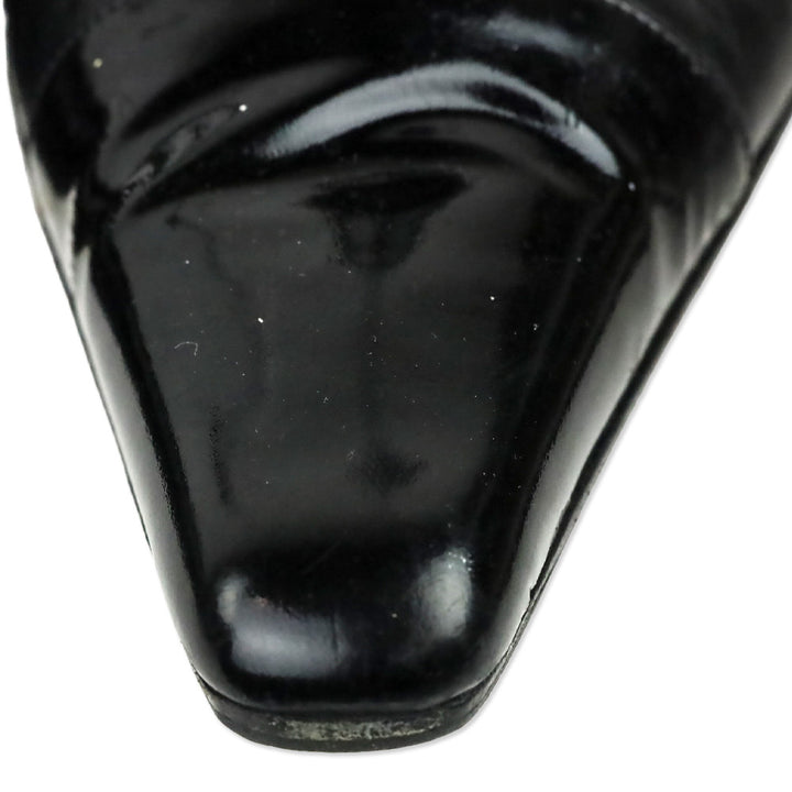 Gucci Black Patent/Leather Strappy Pumps