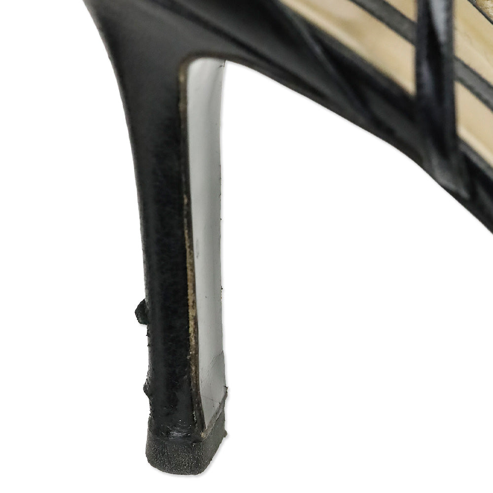 Gucci Black Patent/Leather Strappy Pumps