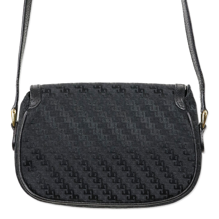 Gucci Black Single G Canvas Mini Saddle Crossbody Bag