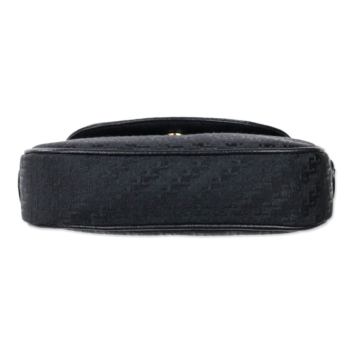 Gucci Black Single G Canvas Mini Saddle Crossbody Bag