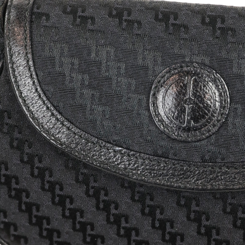 Gucci Black Single G Canvas Mini Saddle Crossbody Bag