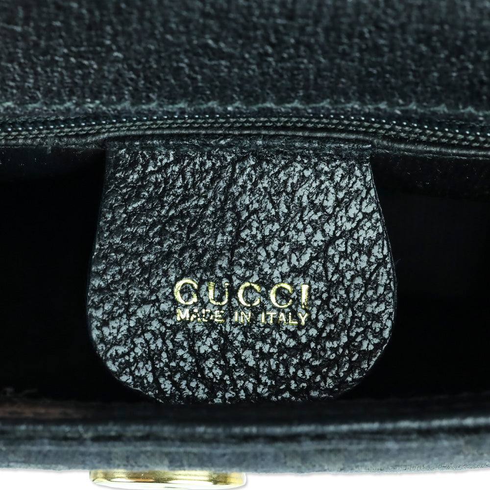 Gucci Black Single G Canvas Mini Saddle Crossbody Bag