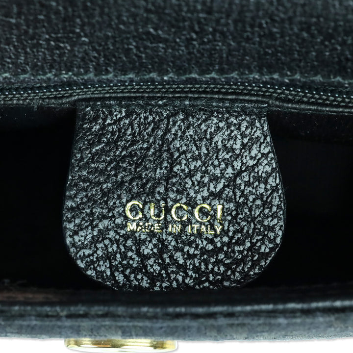 Gucci Black Single G Canvas Mini Saddle Crossbody Bag