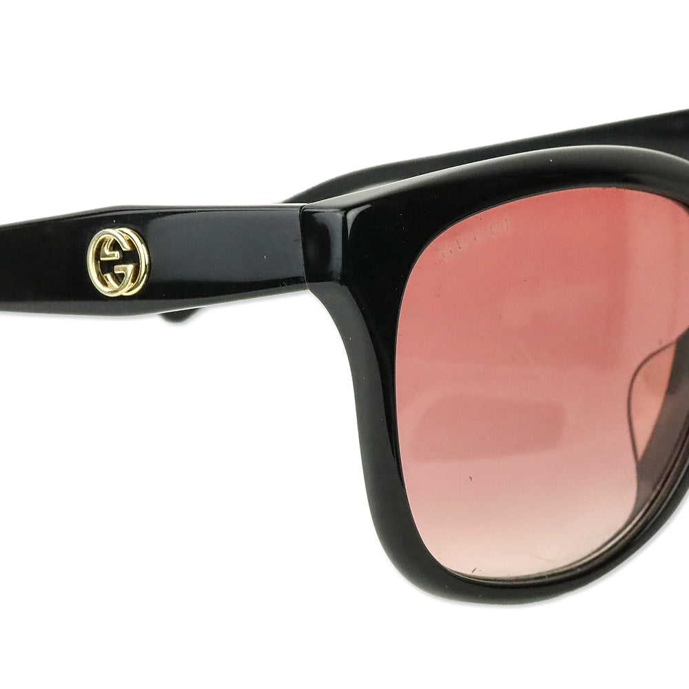 Gucci Black Square Red Gradient Lens Sunglasses