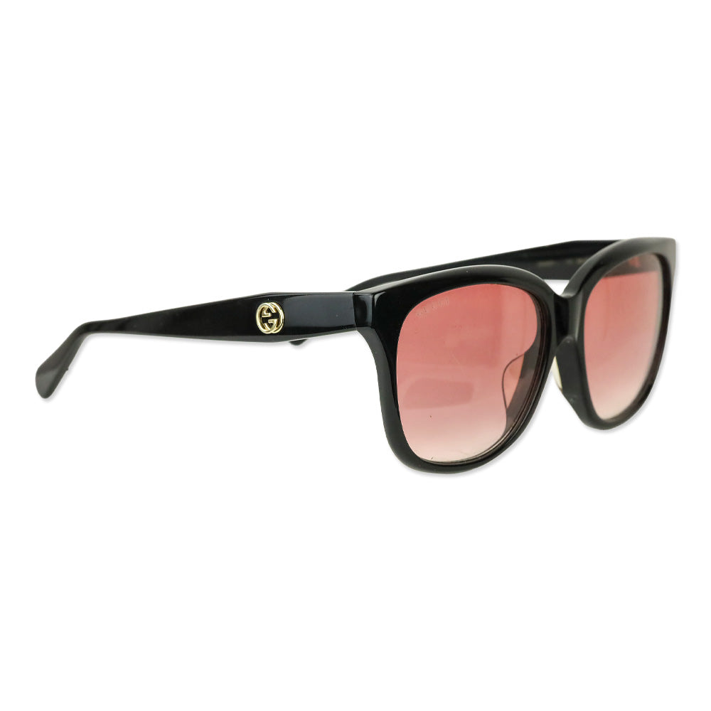 Gucci Black Square Red Gradient Lens Sunglasses