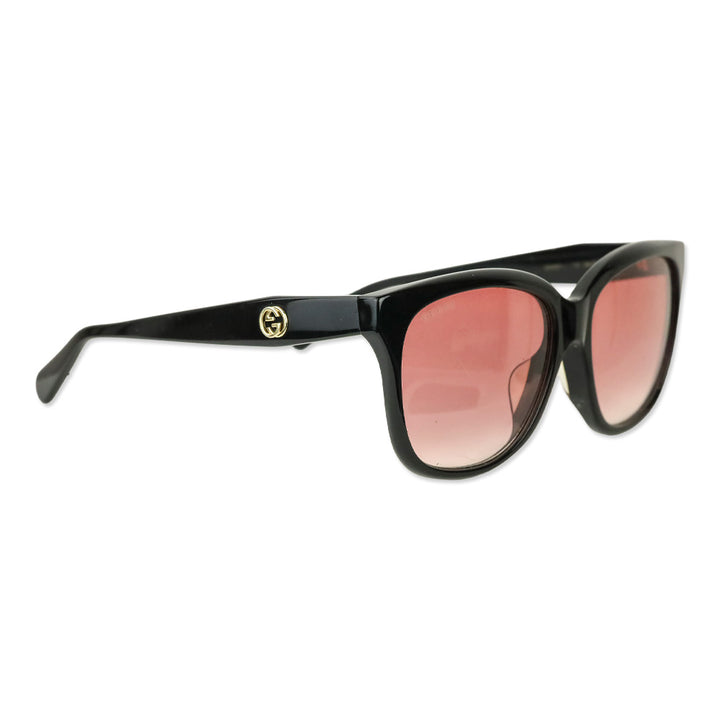 Gucci Black Square Red Gradient Lens Sunglasses