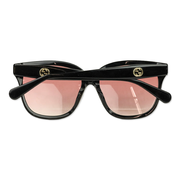 Gucci Black Square Red Gradient Lens Sunglasses