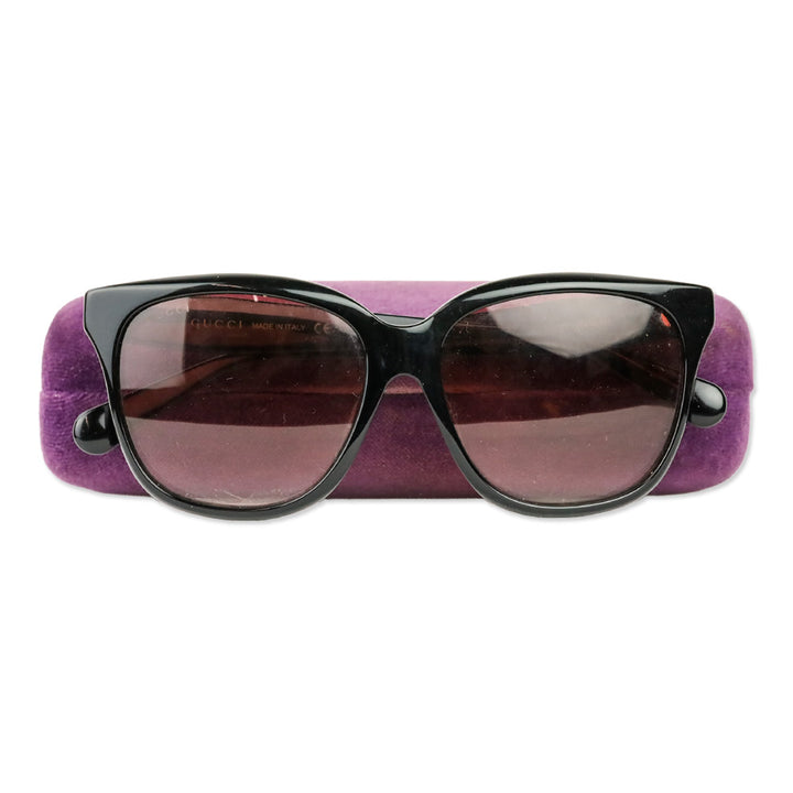 Gucci Black Square Red Gradient Lens Sunglasses