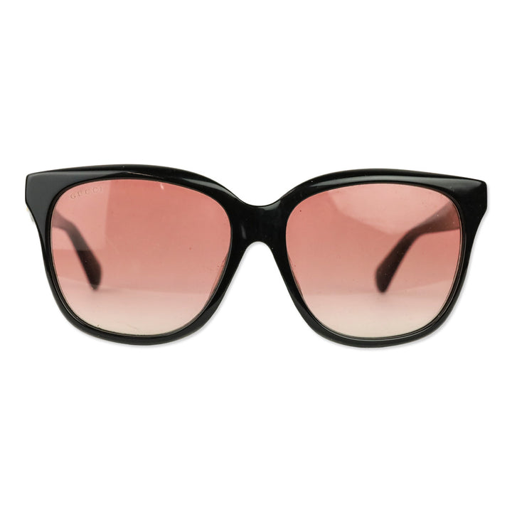 Gucci Black Square Red Gradient Lens Sunglasses