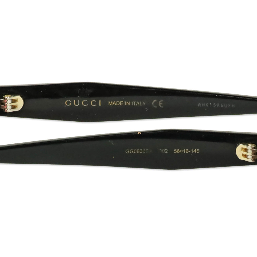Gucci Black Square Red Gradient Lens Sunglasses