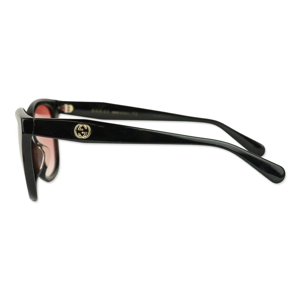 Gucci Black Square Red Gradient Lens Sunglasses
