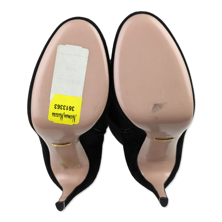 Gucci Black Suede Side Zip Knee High Boots