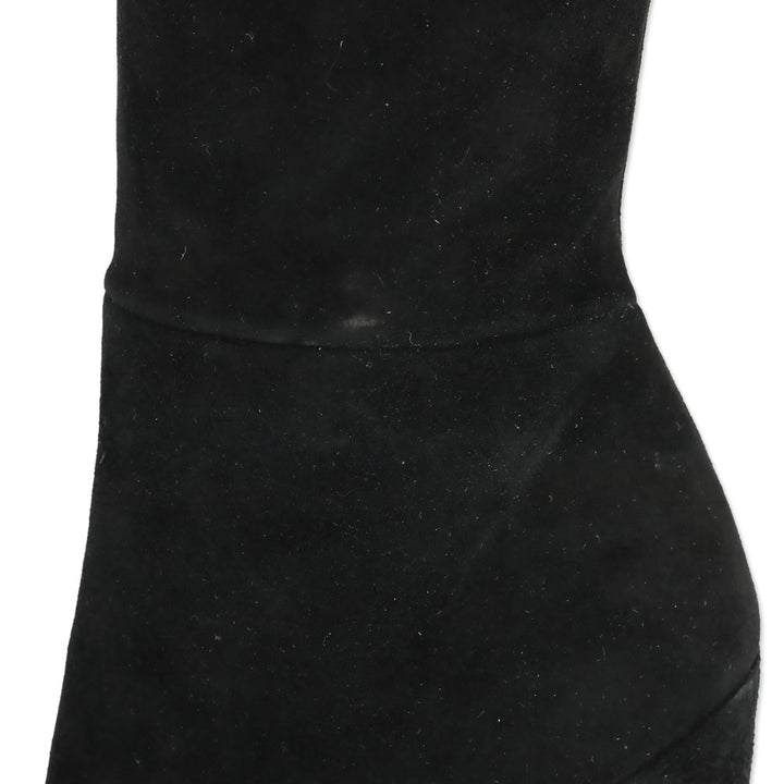 Gucci Black Suede Side Zip Knee High Boots