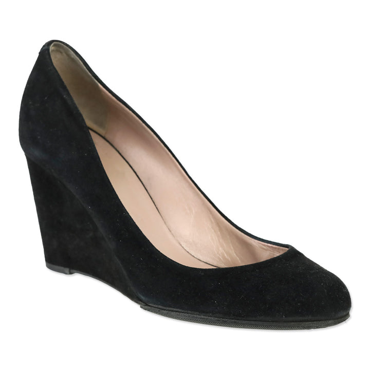 Gucci Black Suede Wedge Pump