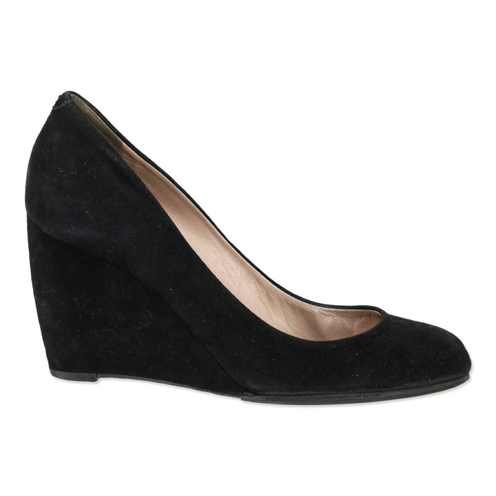 Gucci Black Suede Wedge Pump