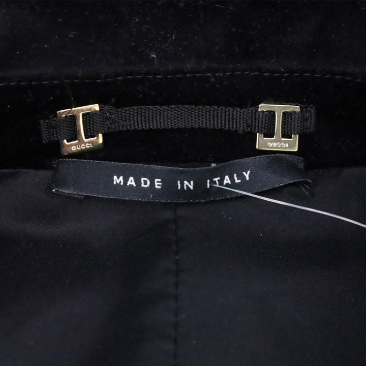 Gucci Black Velveteen Poet Sleeve Blazer