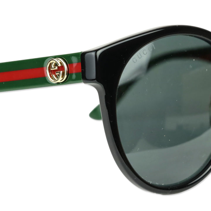 Gucci Black Web Accent GG0416SK Round Sunglasses