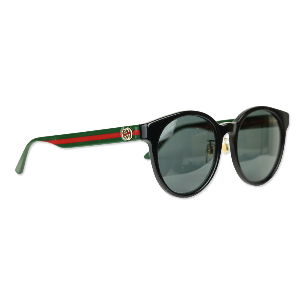 Gucci Black Web Accent GG0416SK Round Sunglasses