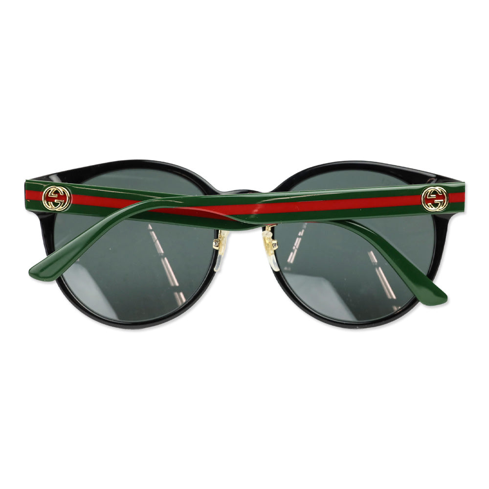 Gucci Black Web Accent GG0416SK Round Sunglasses