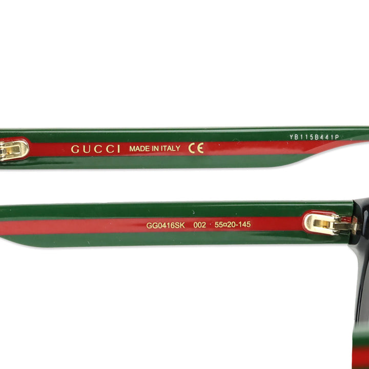 Gucci Black Web Accent GG0416SK Round Sunglasses